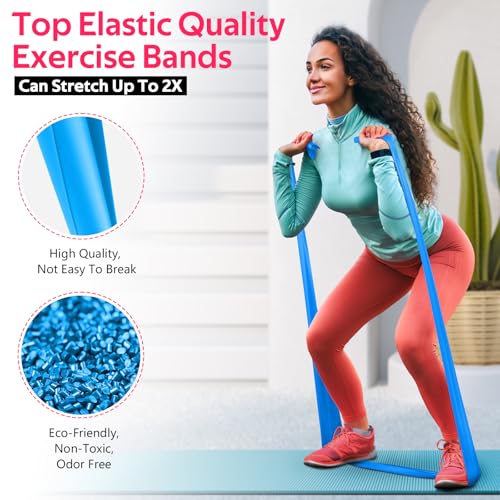 RENRANRING Resistance Bands for Working Out, Exercise Bands for Physical Therapy, Stretch, Recovery, Pilates, Rehab, Strength Training and Yoga Starter Set - Image 3