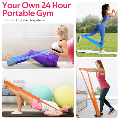 RENRANRING Resistance Bands for Working Out, Exercise Bands for Physical Therapy, Stretch, Recovery, Pilates, Rehab, Strength Training and Yoga Starter Set - Image 5