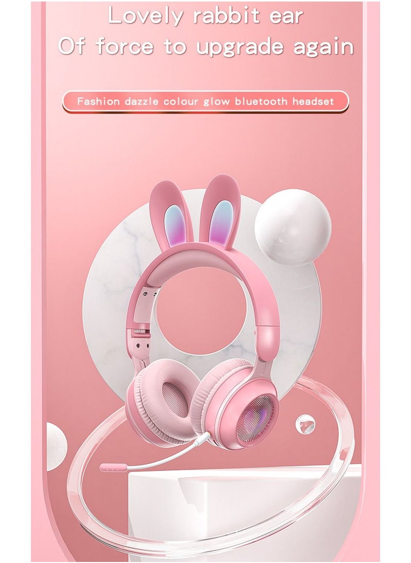 GULFLINK Bluetooth Wireless Headphones for Kids Teens Adults Pink  - Image 2