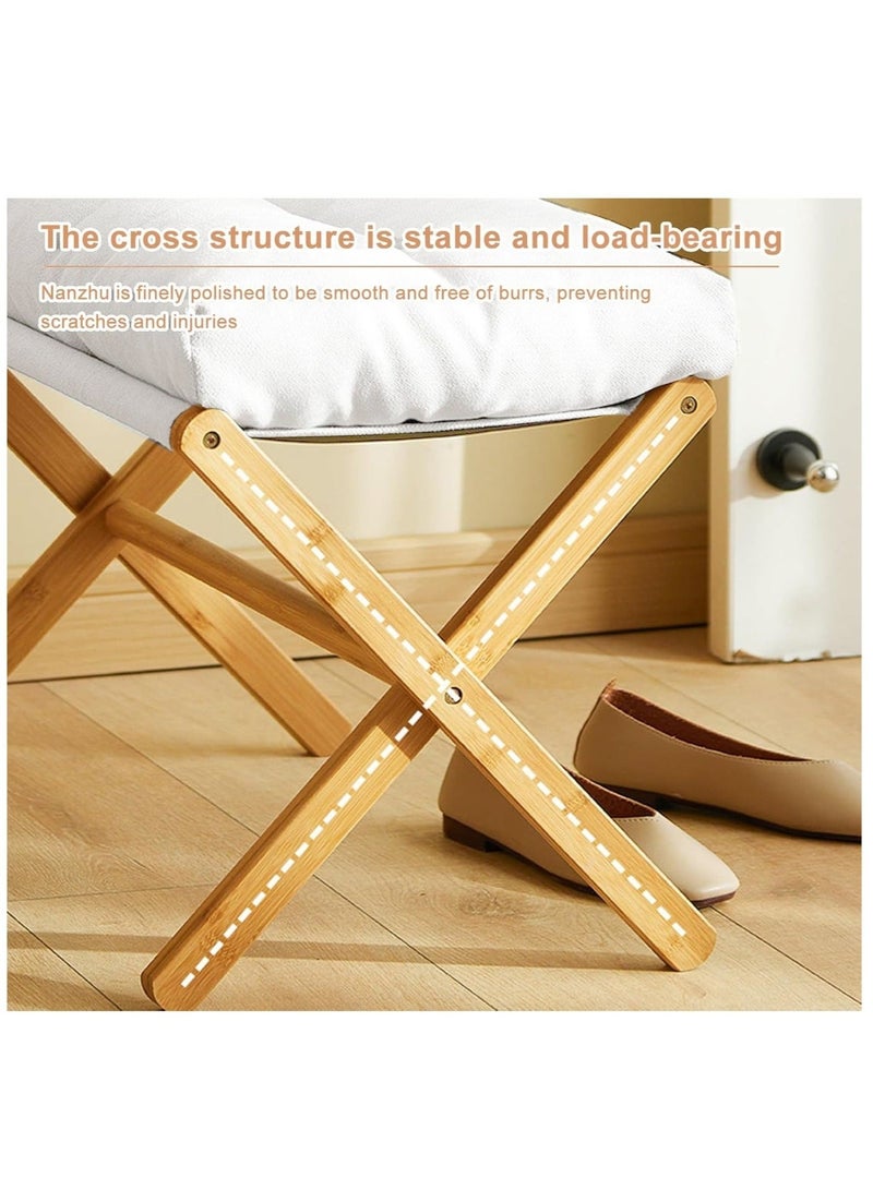 WALALLA Multifunctional  Foldable Wood Foot Stool, Ottoman Foot Rest, Under Desk Footrest with Removable Soft Foot Rest Pad for Home, Office - Image 4