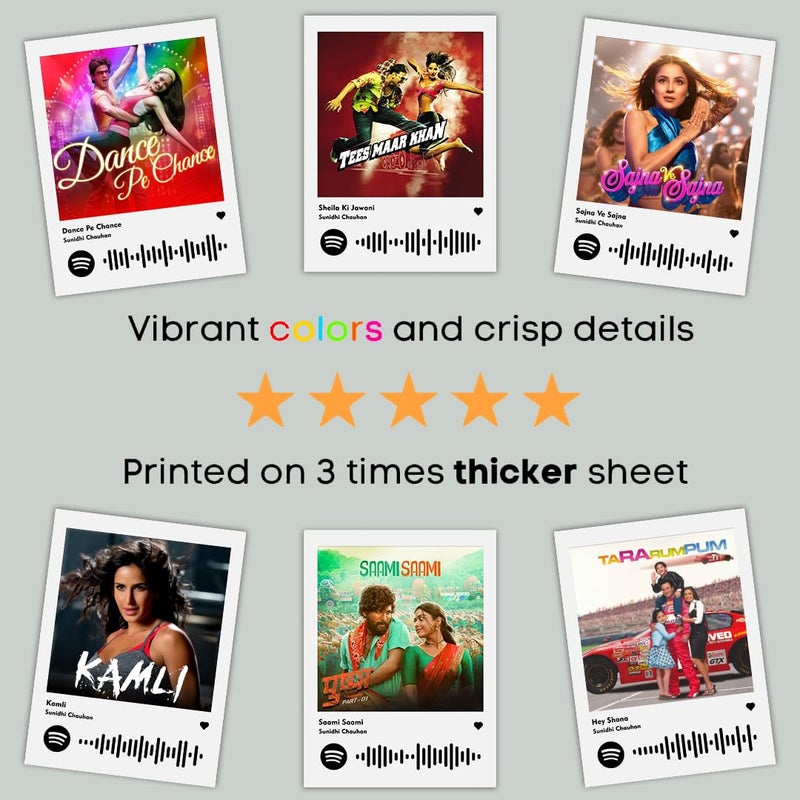INDOART NET INDOARTNET Sunidhi Chauhan Photocards Mini Posters Kit Set of 16 Sunidhi Chauhans Kamli Beedi Crazy Kiya Re Songs Photocard Size 8 x 6 cm Posters for Phone Accessories Bedroom Office Living room Sunidhi Chauhan - Image 5