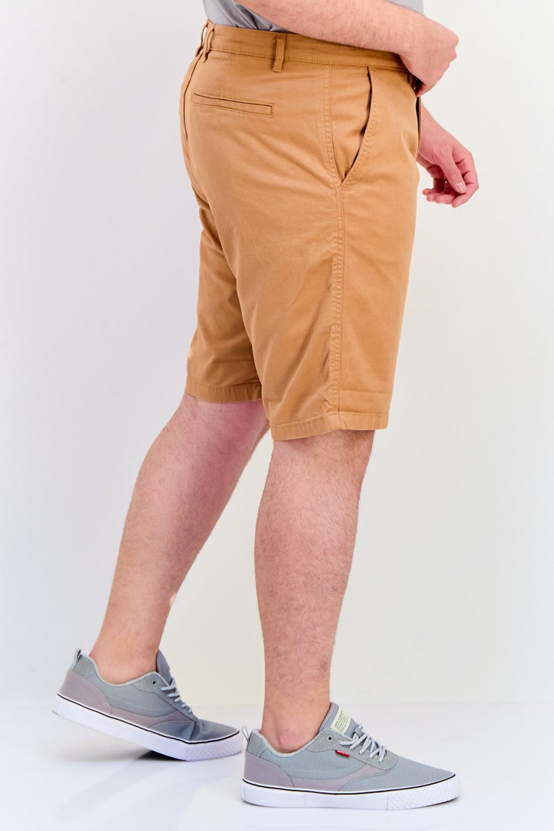 Celio Men Plain Basic Shorts, Brown - Image 2