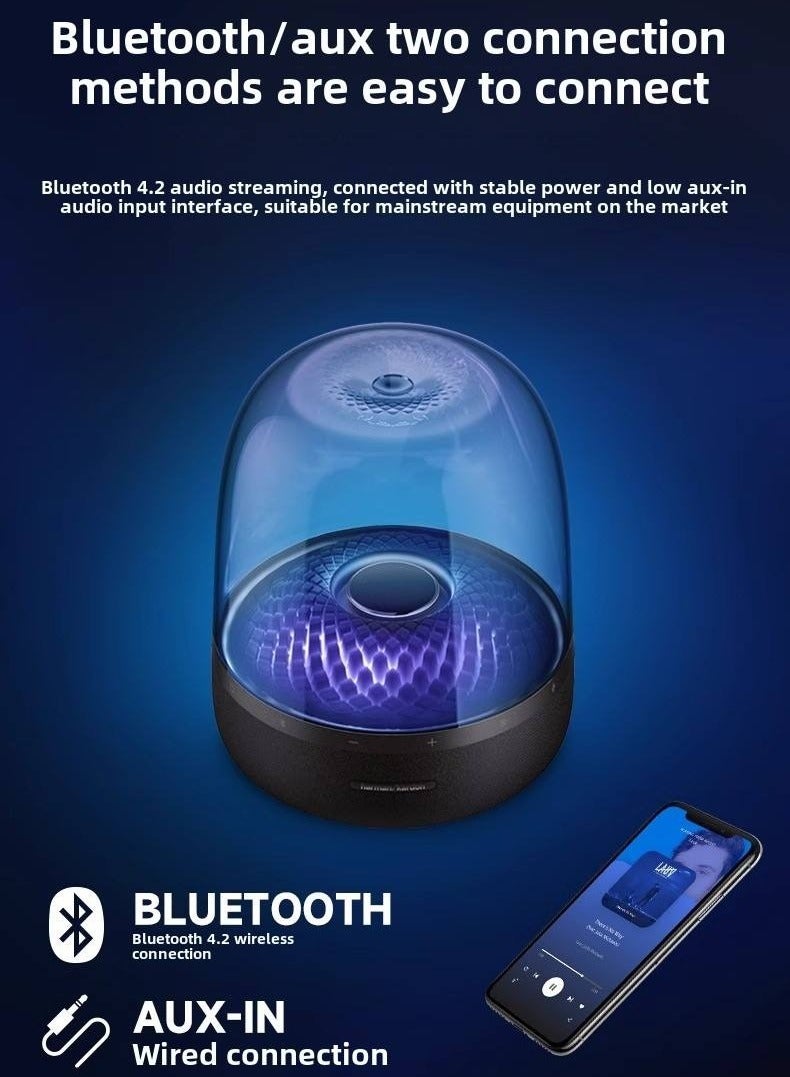 TIGER Bluetooth Speaker, Aura 5, 360 Surround Sound, Diamond Shaped Ambient Lighting Effect Desktop Bluetooth 5.3 Speaker Subwoofer - Black  - Image 3