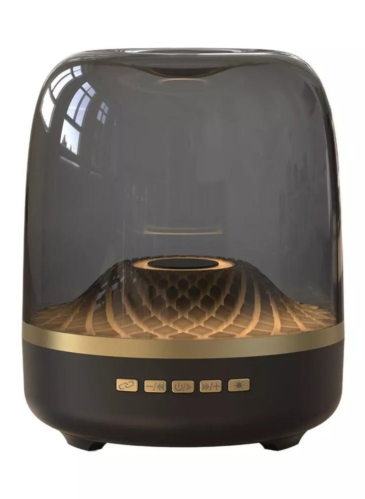 TIGER Bluetooth Speaker, Aura 5, 360 Surround Sound, Diamond Shaped Ambient Lighting Effect Desktop Bluetooth 5.3 Speaker Subwoofer - Black  - Image 1