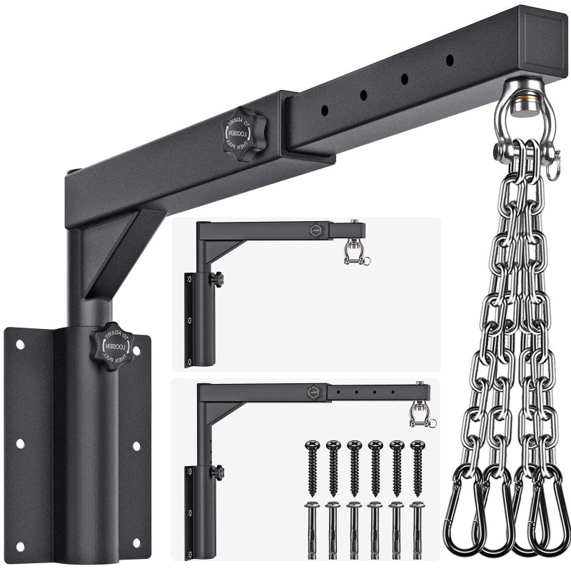 Dolibest Wall Mount Heavy Bag Hanger with 4 Chains, Heavy Duty 360Â° Swivel Punching Bag Hanger Stand, Adjustable Boxing Hanger for Home Gym Indoor Outdoor (800 LB Capacity) - Image 1