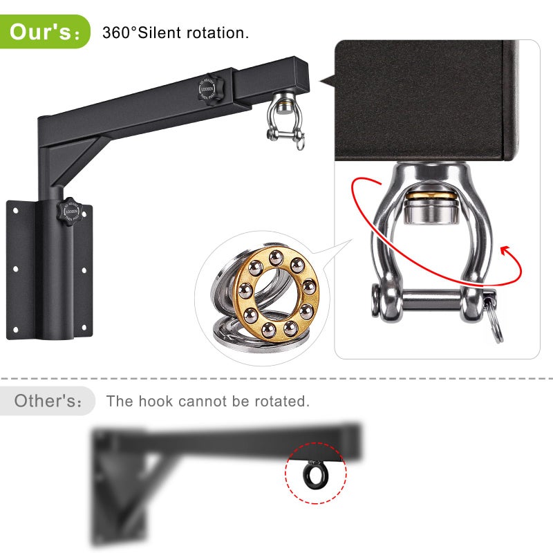 Dolibest Wall Mount Heavy Bag Hanger with 4 Chains, Heavy Duty 360Â° Swivel Punching Bag Hanger Stand, Adjustable Boxing Hanger for Home Gym Indoor Outdoor (800 LB Capacity) - Image 4