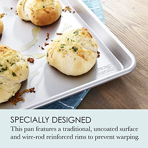 Chicago Metallic Commercial II Traditional Uncoated True Jelly Roll Pan, Make jelly rolls, cookies, pizza, one-pan meals, and more, 15-Inch by 10-Inch - Image 3