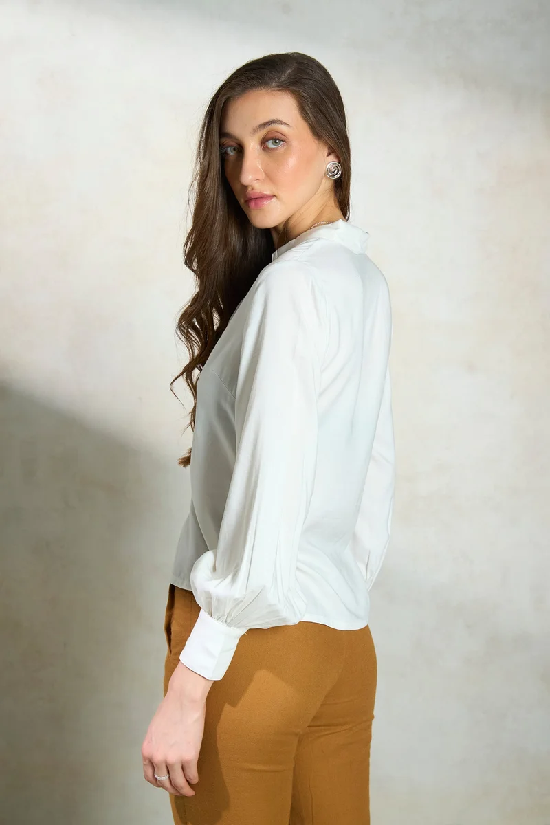 فيرجيو Viscose Button Workwear Down Shirts for Women