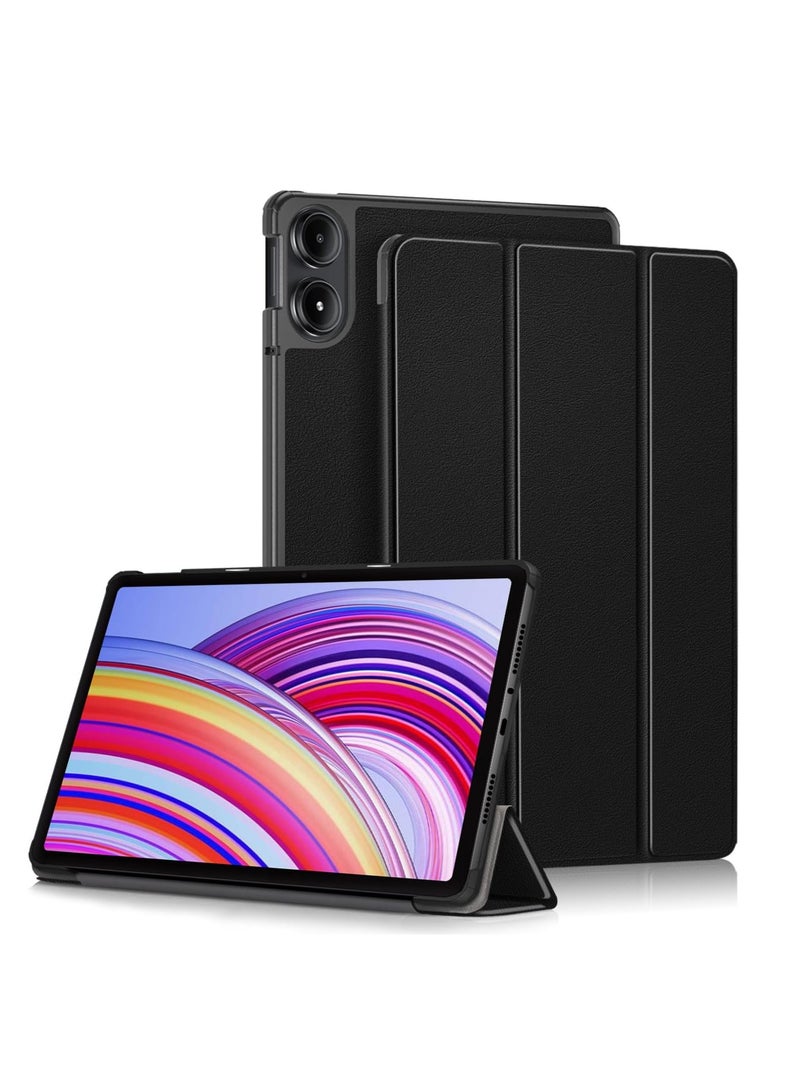 Barakah Case for Xiaomi Redmi Pad Pro 12.1 Inch 2024, Slim Protective Case, PU Leather Smart Cover with Auto Sleep/Wake, Black - Image 1