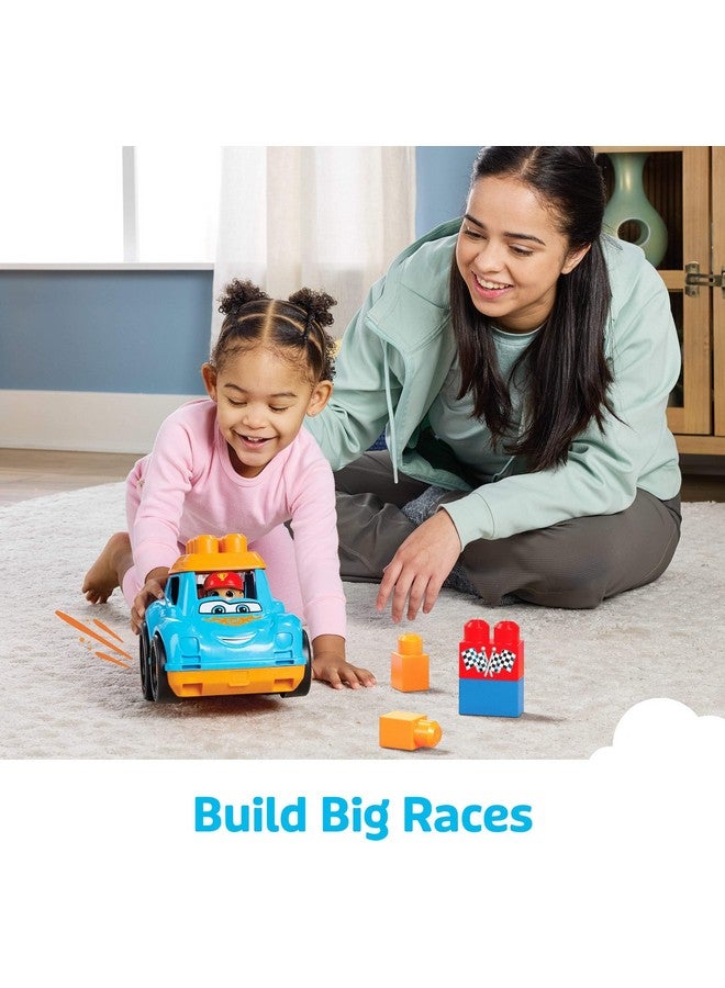 Mega Brands MEGA BLOKS First Builders Toddler Building Blocks Toy Set, Ricky Race Car with 6 Pieces and Storage, 1 Figure, Blue, Ages 1+ Years - Image 5
