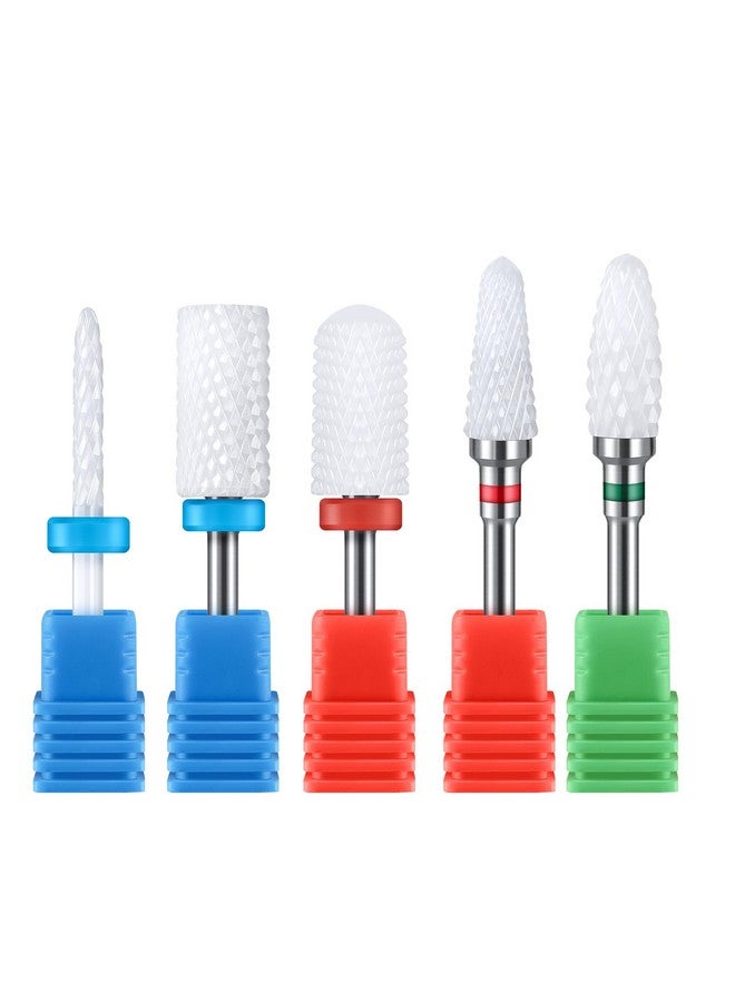 ميلودي سوزي مجموعة رؤوس مثقاب أظافر سيراميك من ميلودي سوزي، 3/32 بوصة (2.35 مم) رؤوس مثقاب احترافية من الأكريليك لتقليم الأظافر والعناية بها وتلميعها بالجل، 5 قطع - Image 1