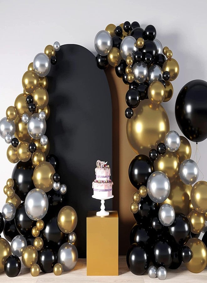 SUKAIKEQA Wedding Arch Covers Spandex Arch Backdrop Covers (7.2FT,6.6FT,6FT) Set of 3 Arch Stand Cover Arch Covers Stretchy Backdrop for Wedding Birthday Party Decoration Baby Shower (Black) - Image 3