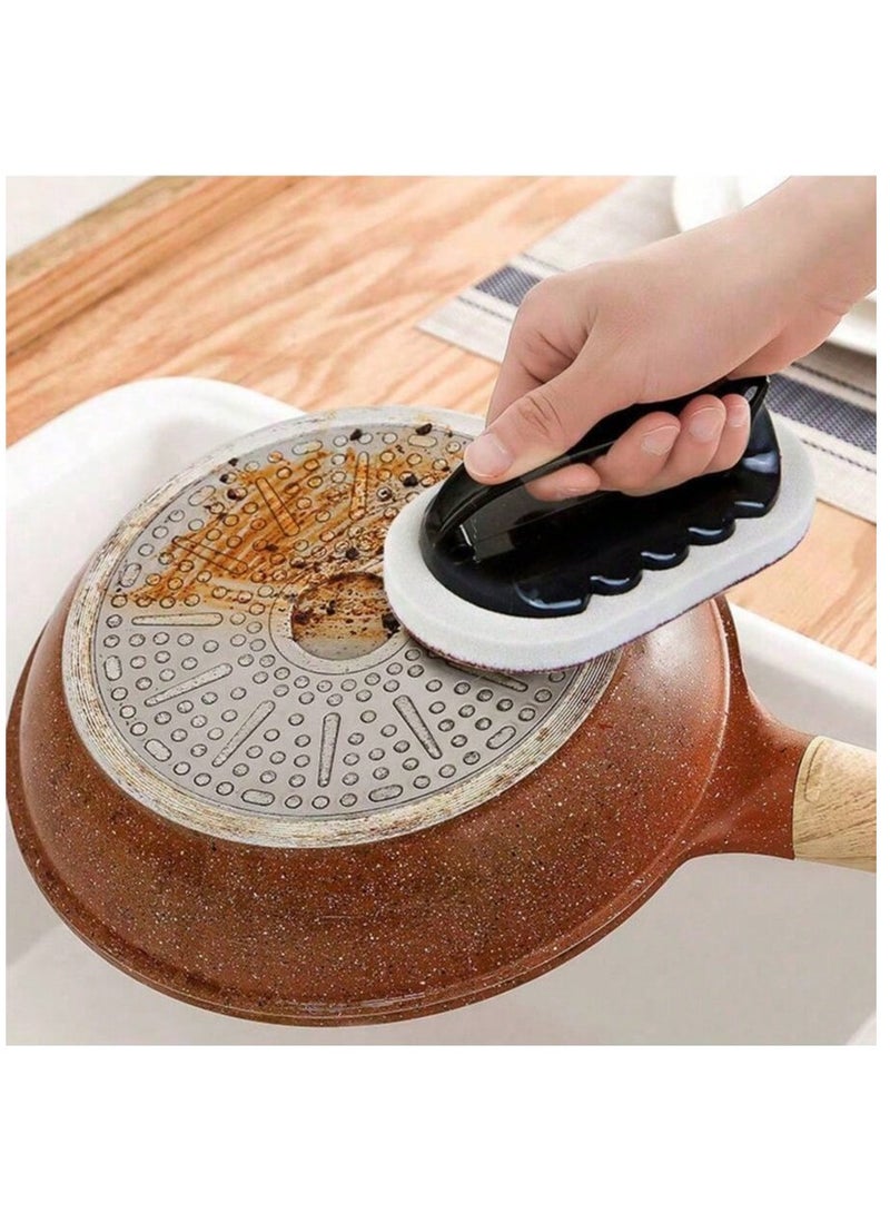 ساكن مجموعة من 3 قطع من ممحاة الإسفنج السحرية، متعددة الاستخدامات مع مقبض، مزيل قوي لبقع الصدأ، للمطبخ والحمام - Image 4