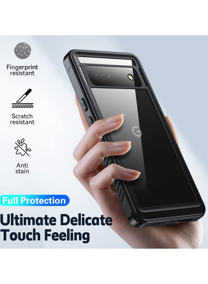 KASTWAVE Google Pixel 7A Case - IP68 Waterproof Heavy Duty Shockproof Dustproof Snow proof Clear Case with Built-in Screen Protector for Pixel 7A 5G 6.1" - Black - Image 5