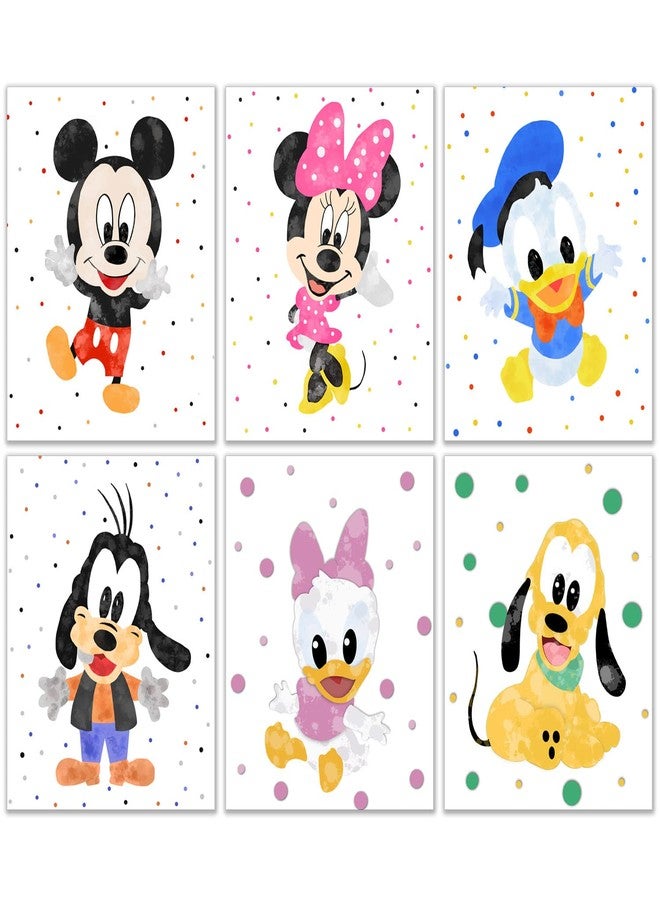 BigWig Prints Mickey And Minnie Prints - Minnie Mouse Wall Art, Mickey Mouse Wall Decor, Pictures for Kids Room, Donald & Daisy Duck Posters, Goofy, Pluto - Unframed Set of 6 (8x10) - Image 1