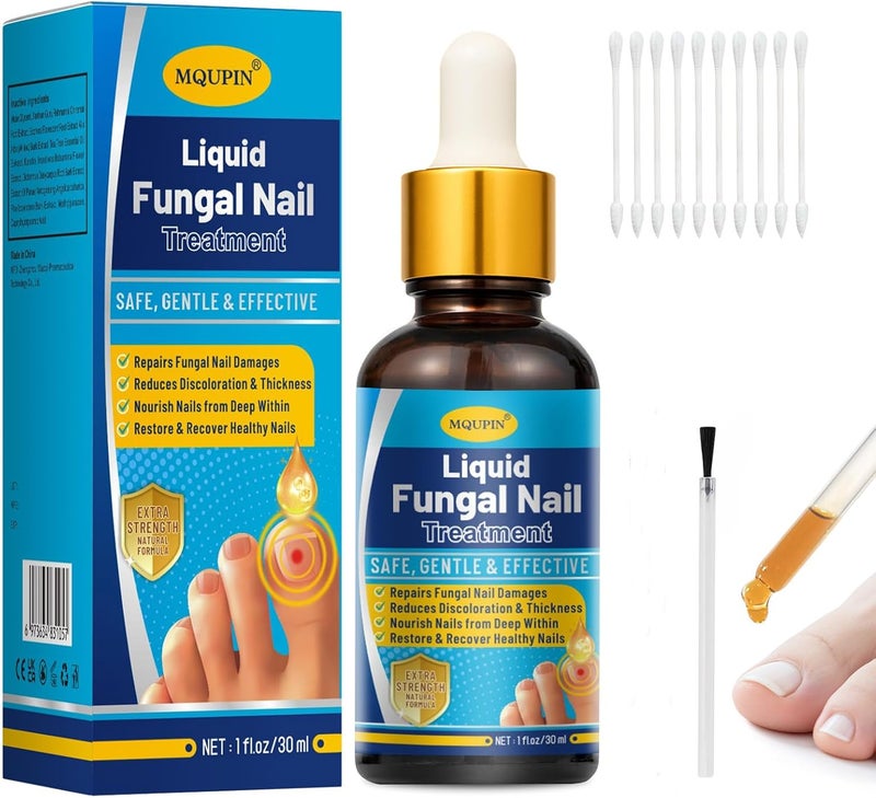 30ML Fungal Nail Repair Liquid MQUPIN Nail Fungus Solution for Toenails Fingernails Extra Strong Toenail Fungal Repair Renew for Damaged Thick Broken Discoloured Nails