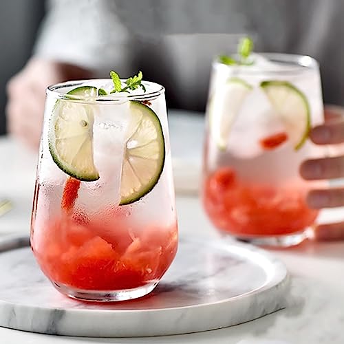 Mivana Premium Juice Glasses 450 ML Drinking Glasses, Highball Lead-Free Glasses, Tumblers for Water, Juice, Beer, Cocktail and Mixed Drinks - 6 Pieces, Transparent (TR-02, 6 Count (Pack of 1)) - Image 2