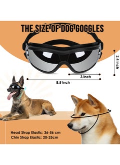 erorex Dog Helmet and Goggles - UV Protection Doggy Sunglasses Dog Glasses Pet Motorcycle Helmet Hat with Ear Holes Adjustable Belt Safety Hat for Small Medium Large Dogs Puppy Riding (Black, L)  - Image 2