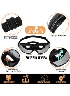 erorex Dog Helmet and Goggles - UV Protection Doggy Sunglasses Dog Glasses Pet Motorcycle Helmet Hat with Ear Holes Adjustable Belt Safety Hat for Small Medium Large Dogs Puppy Riding (Black, L)  - Image 4