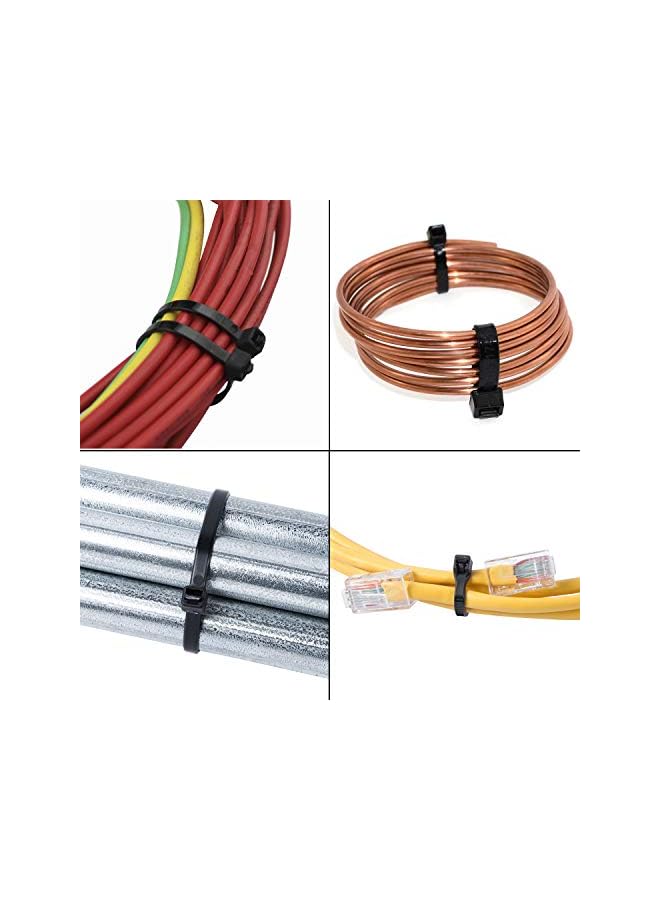 jaexest 8 inch Cable Ties, 4.8mm x 200mm, 100 Pack Black Zip Ties Long 50 lbs Tensile Strength with UV Resistant, Nylon Plastic Self Locking Large Heavy Duty Cable Wrap for Tidy Wires Home Workshop and Garden - Image 4