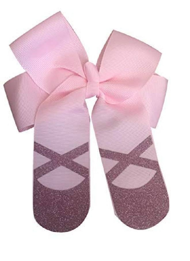 Sportybella - Dance Hair Bow Pink Glitter Ballet Hair Accessories Dance Elastics For Dance Recitals Birthday Or Just Because - Image 1