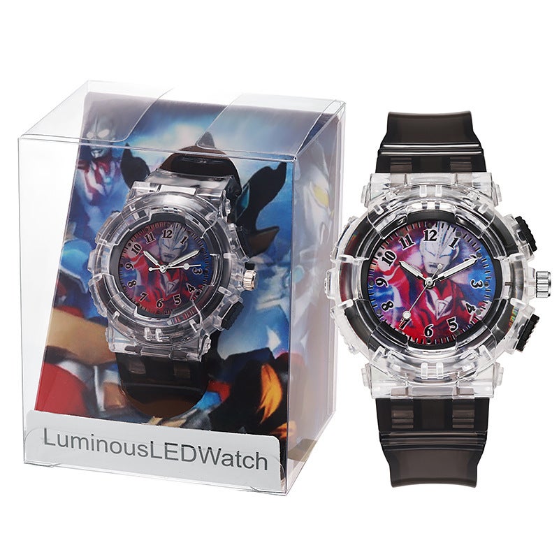 Glowing Ultra Hero Kids Watch Quartz Black G + D