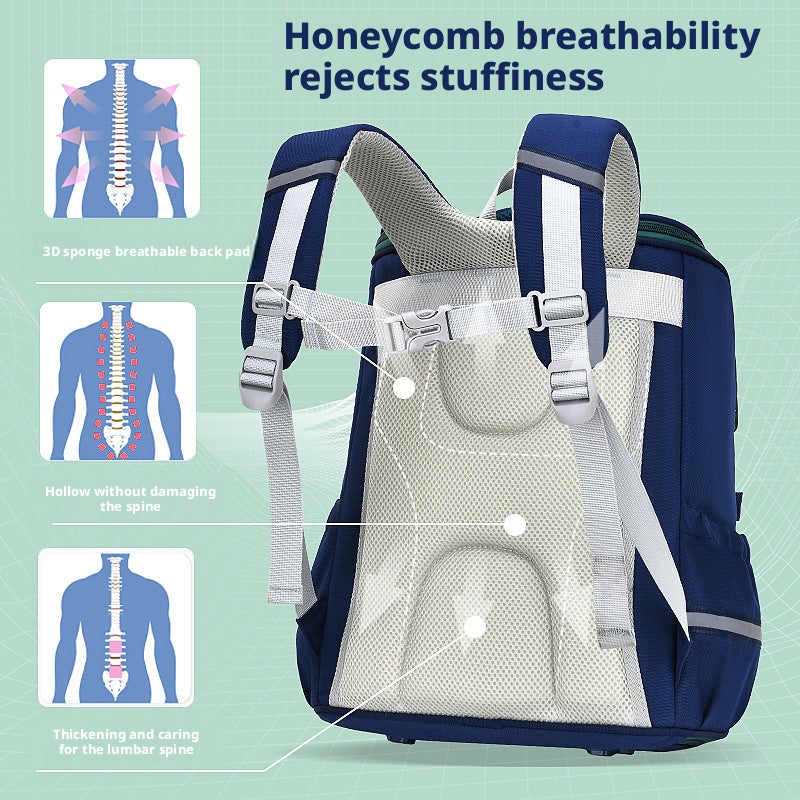 Cartoon Space Backpack for Kids, 1-3-6 Grade, Breathable & Lightweight - Image 3