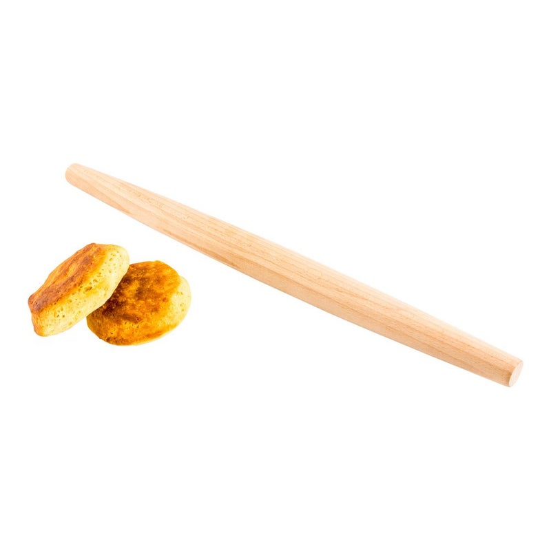 Restaurantware Pastry Tek 18 Inch French Rolling Pin 1 Tapered Rolling Pin For Baking  Solid Professional Grade Natural Beechwood Dough Roller For Fondant Pizza Dough Cookies And More