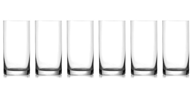 Barski Highball Tumbler Glass Set of 6 Glasses Glass Crystal Made in Europe 16 oz