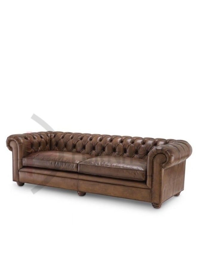 DIVINE FURNITURE Chesterfield Leather Tufted Sofa  - Image 1