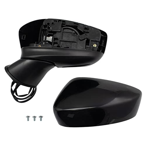 TRQ Driver Side Power Mirror Paint to Match Smooth Black Manual Fold Compatible with 2019-2020 Toyota Yaris TO1320402 - Image 2