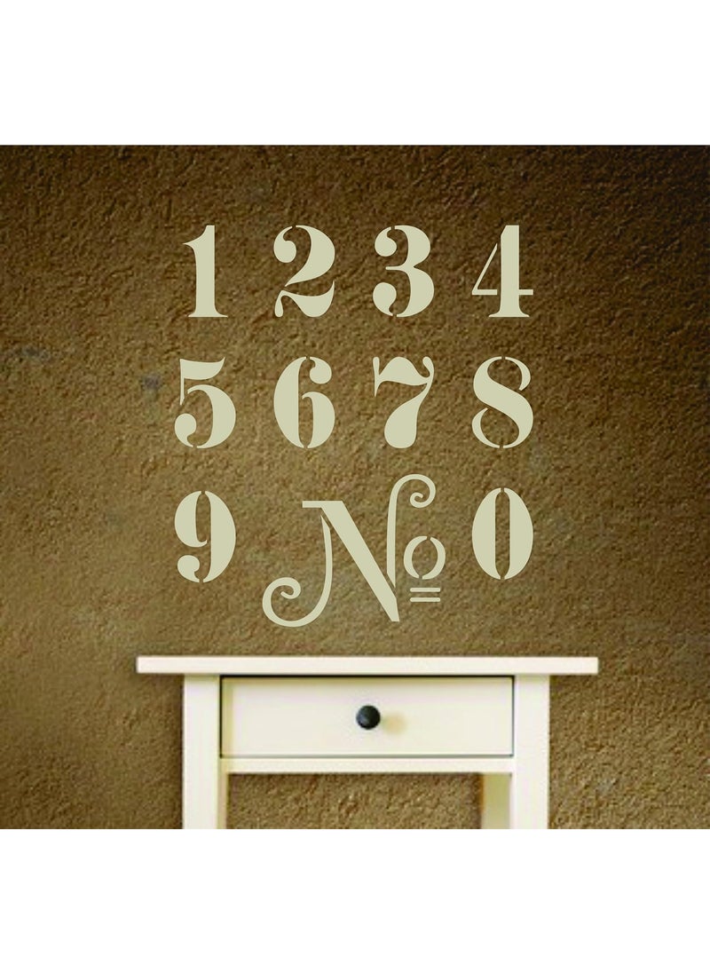 Usnyabni 3" French Numbers Stencil, 14 x 14 inch (L) - Vintage French Themed Word Stencils by CRAFT KREATIVELY  - Image 4
