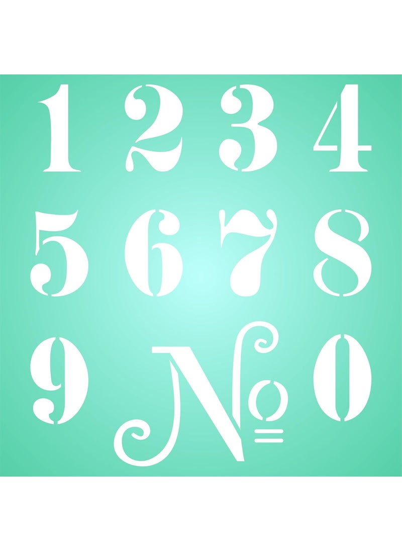 Usnyabni 3" French Numbers Stencil, 14 x 14 inch (L) - Vintage French Themed Word Stencils by CRAFT KREATIVELY  - Image 5