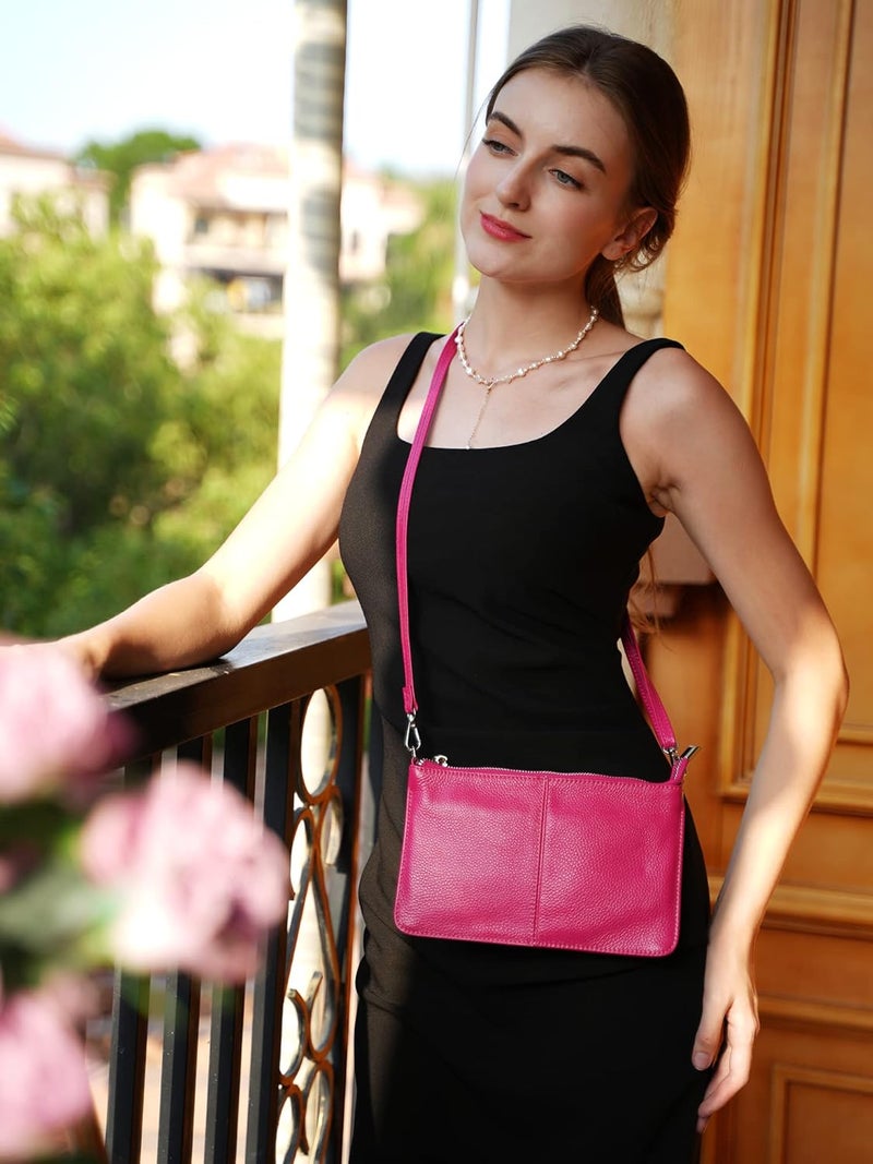 befen Genuine Leather Wristlet Clutch Wallet Purses Small Crossbody Bags for Women with RFID Blocking Card Slots - Image 2