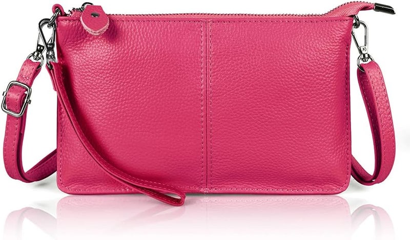befen Genuine Leather Wristlet Clutch Wallet Purses Small Crossbody Bags for Women with RFID Blocking Card Slots - Image 1
