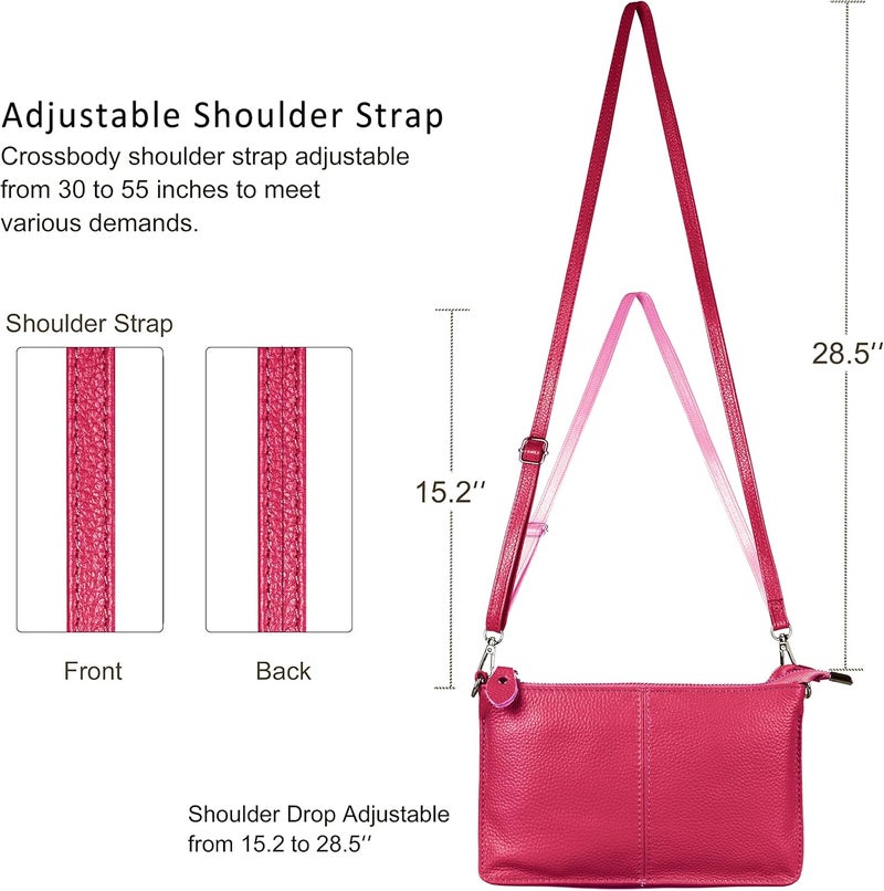 befen Genuine Leather Wristlet Clutch Wallet Purses Small Crossbody Bags for Women with RFID Blocking Card Slots - Image 5