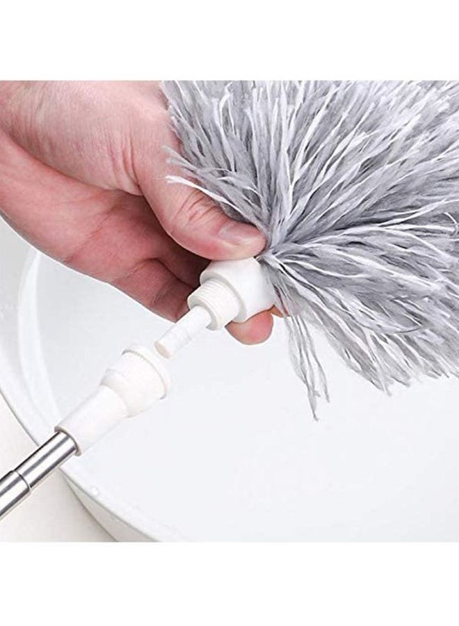 AIWANTO Microfiber Duster With Extension Pole And Protective Head Cap Grey 100inch - Image 2