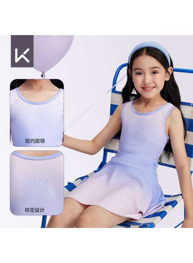 Keep Kids Girls Two-piece Long Sleeve Long Pants Sun Protection Swimsuit Dreamy Purple - Image 3