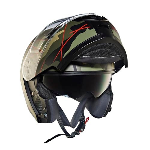 Royal Enfield ISI Certified Lightwing Modular Multi Camo Riding Helmet Matt Red (XL) 62 Cm-High Impact Grade Thermoplastic & High Density Head EPS Liner for Superior Impact Protection & Durability - Image 2