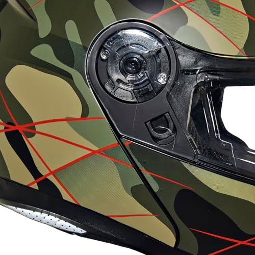 Royal Enfield ISI Certified Lightwing Modular Multi Camo Riding Helmet Matt Red (XL) 62 Cm-High Impact Grade Thermoplastic & High Density Head EPS Liner for Superior Impact Protection & Durability - Image 4