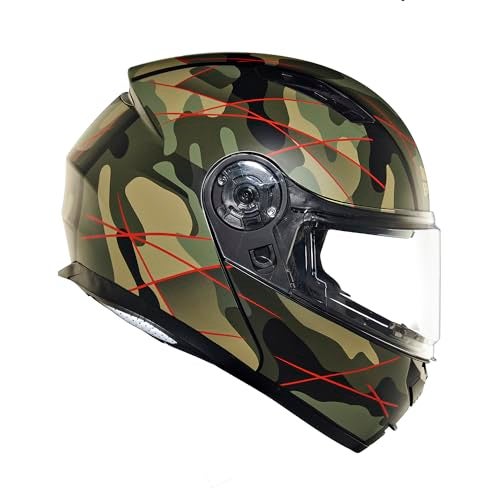 Royal Enfield ISI Certified Lightwing Modular Multi Camo Riding Helmet Matt Red (XL) 62 Cm-High Impact Grade Thermoplastic & High Density Head EPS Liner for Superior Impact Protection & Durability - Image 3
