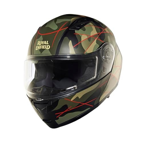 Royal Enfield ISI Certified Lightwing Modular Multi Camo Riding Helmet Matt Red (XL) 62 Cm-High Impact Grade Thermoplastic & High Density Head EPS Liner for Superior Impact Protection & Durability - Image 5
