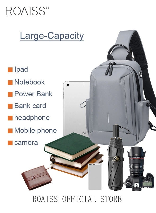 roaiss 2 Piece Bag Set of Sling Bag and Card Holder for Men Casual One Shoulder Bag Backpack PU Multi-slot Bank Card Holder New Fashion Men's Multifunctional Waterproof Crossbody Bag - Image 4