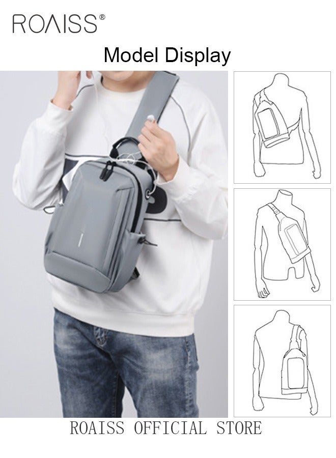 roaiss 2 Piece Bag Set of Sling Bag and Card Holder for Men Casual One Shoulder Bag Backpack PU Multi-slot Bank Card Holder New Fashion Men's Multifunctional Waterproof Crossbody Bag - Image 3