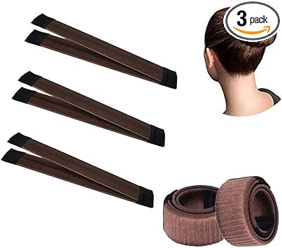 TRIXES Hair Bun Snap Band Styling Tool Pack of 3 Beauty Aid Accessory - Image 1
