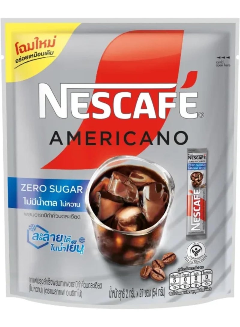 Nestle Nescafe Americano Zero Sugar (2gm X 27 Sticks) - Image 1