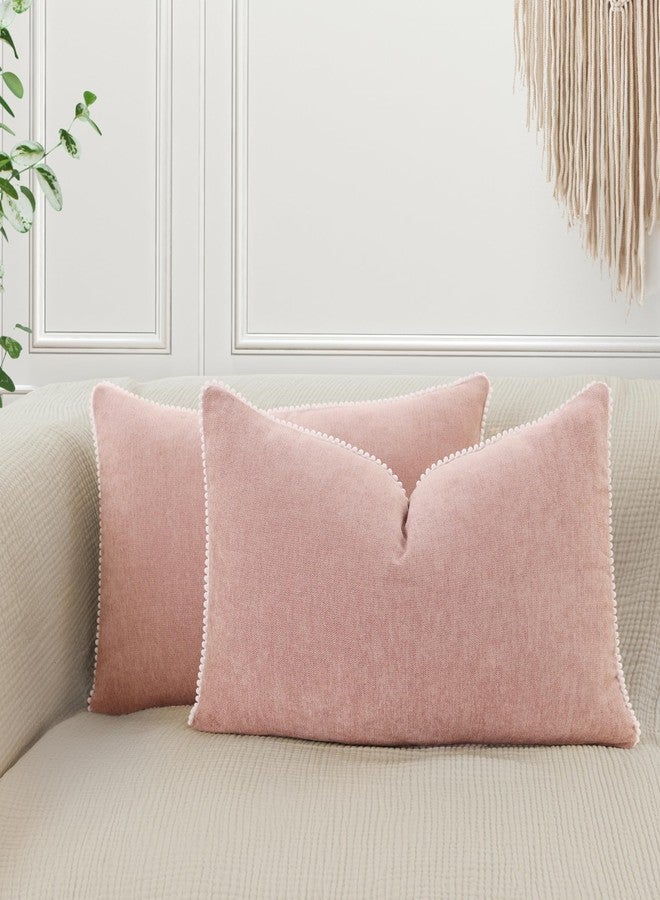 VOILYBIRD Blush Pink Boho Lumbar Pillow Covers 12x20 Inch, Decorative Throw Pillow Covers for Sofa, Couch Pillow Covers for Living Room, Set of 2 - Image 1