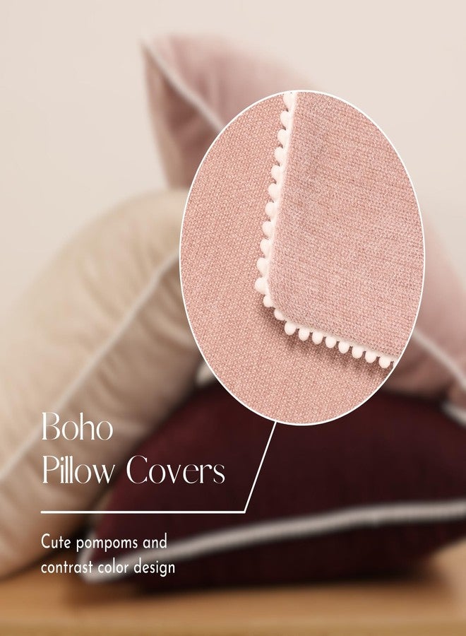 VOILYBIRD Blush Pink Boho Lumbar Pillow Covers 12x20 Inch, Decorative Throw Pillow Covers for Sofa, Couch Pillow Covers for Living Room, Set of 2 - Image 4
