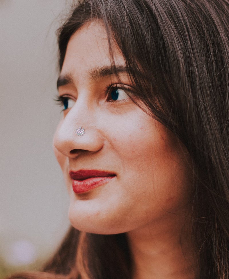 Tornito تورنيدو 16 قطعة أقراط أنف على شكل L زهور ثعابين فراشات قلوب CZ للنساء والرجال 20G لون وردي - Image 4