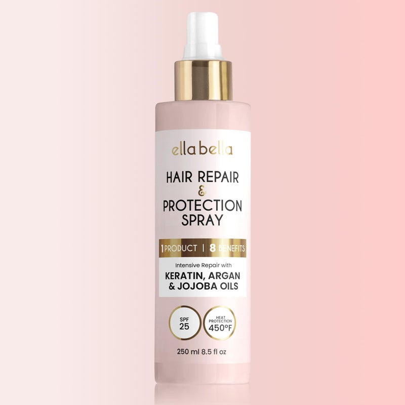 ELLA BELLAÂ®ï¸ All-in-1 Heat Protectant Spray for Hair â€¢ Repair, Protect, and Nourish with UV Shield â€¢ Cruelty-Free Formula with Argan Oil, Jojoba, and Keratin â€¢ Professional Hair Heat Protection Spray - Image 1